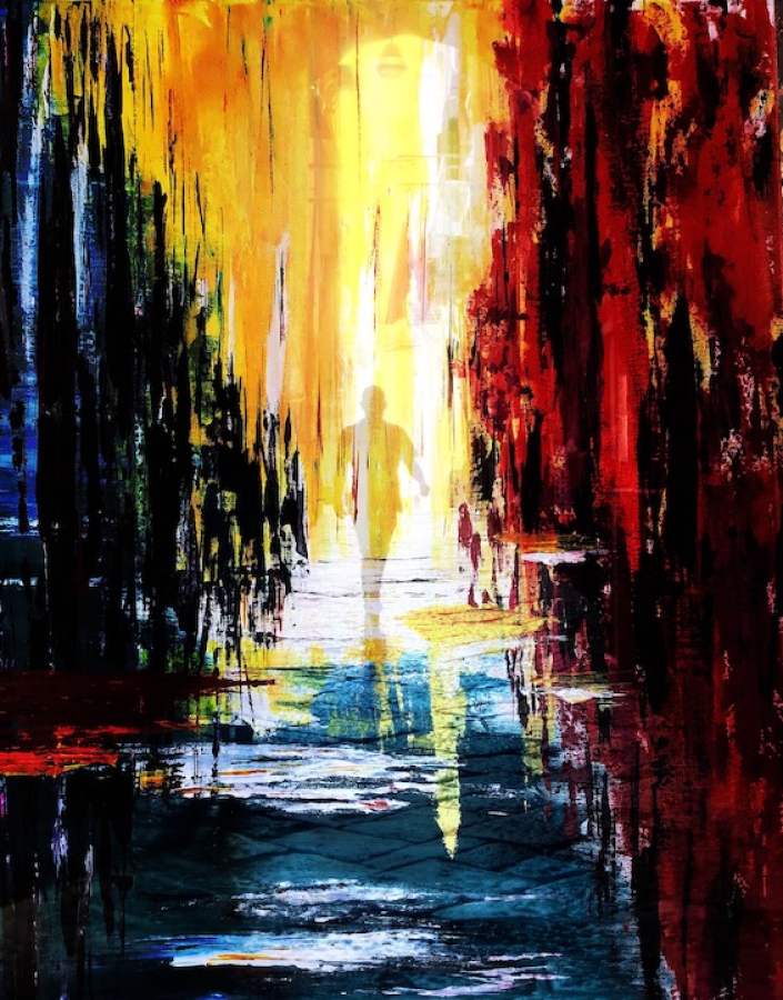 2021 Il Purgatorio, 75x60, Acryl auf Leinwand, Fotocollage, Druck Auf AluDibond